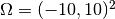 \Omega = (-10,10)^2